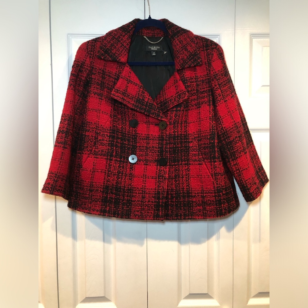 Talbots Women's Red Plaid Jacket